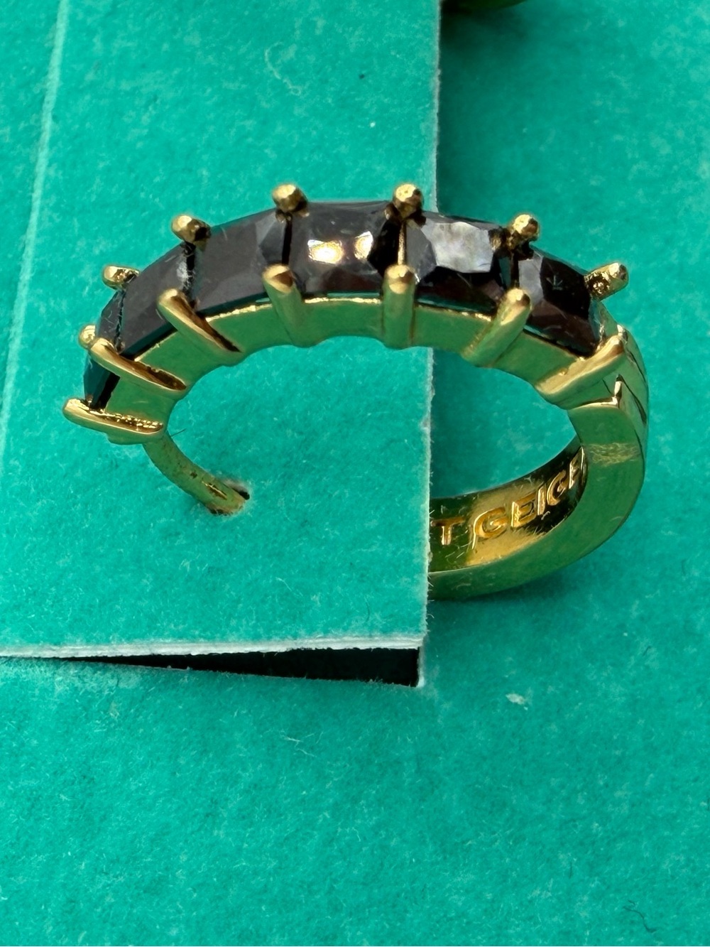 Kurt Geiger London Be Kind Black Crystal Huggie Hoop Earrings NWT - Picture 3 of 7
